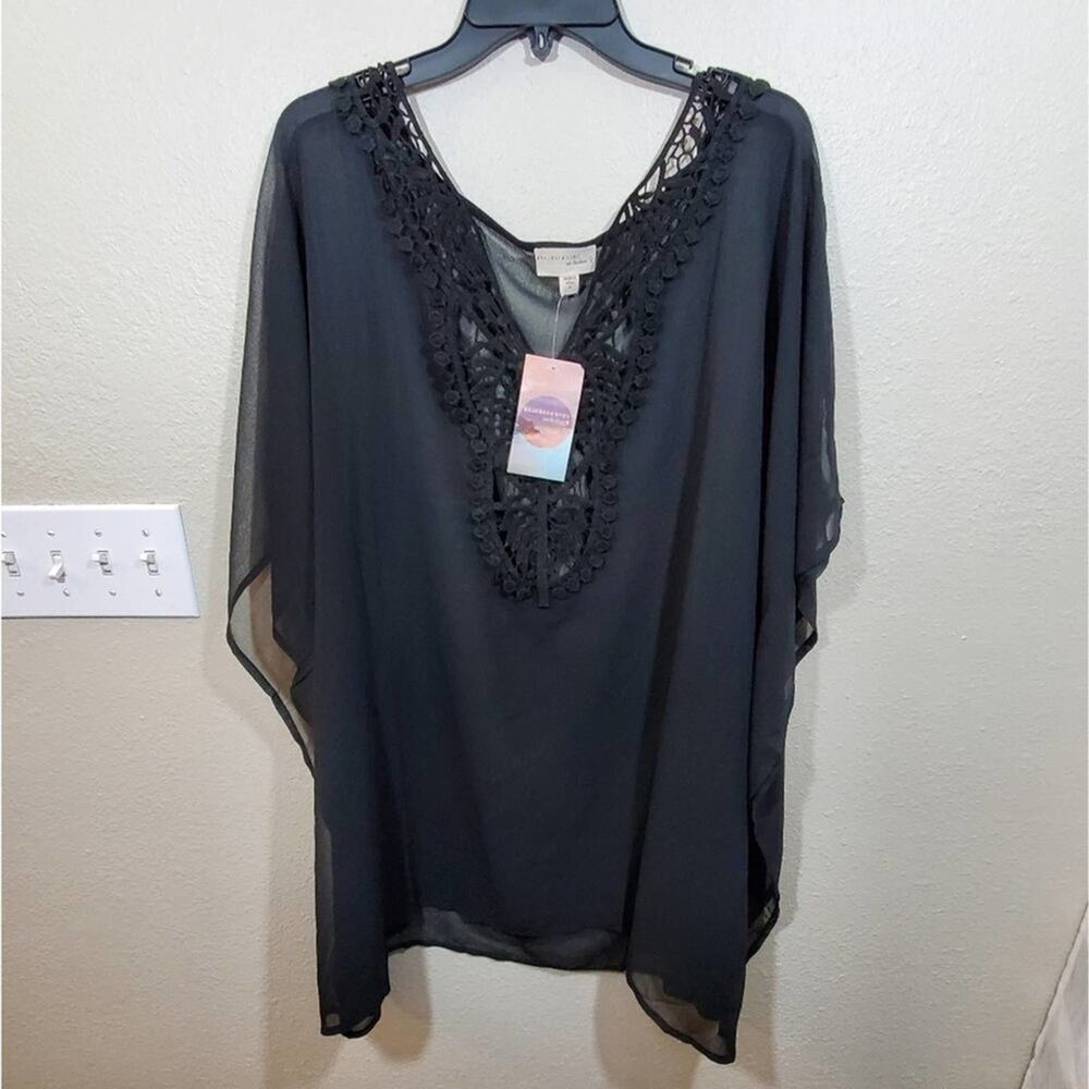 Beach boho crocheted lace sheer swim suit‎ coverup plus size 2X new!!!